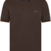 POLO A MANICA CORTA DA UOMO SUN68 SMALL STRIPE ON COLLAR EL A32110 08 MARRONE