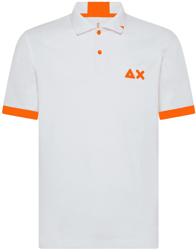 POLO A MANICA CORTA DA UOMO SUN68 LOGO FLUO EL A32120 01 BIANCA 1 POLO A MANICA CORTA DA UOMO SUN68 LOGO FLUO EL A32120 01 BIANCA