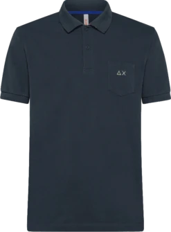 POLO A MANICA CORTA DA UOMO SUN68 LOGO STRIPES UNDER COLLAR EL A32109 99 GRIGIO SCURO