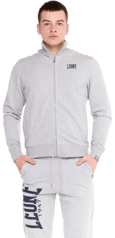 FELPA DA UOMO LEONE HIGH COLLAR BASIC SMALL LOGO M3601TN4F1 04 GRIGIO