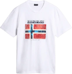 T-SHIRT A MANICA CORTA DA UOMO NAPAPIJRI S-GUIRO BRIGHTWHITE 002 NP0A4H22 002