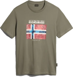 T-SHIRT A MANICA CORTA DA UOMO NAPAPIJRI S-GUIRO GREEN LICHEN NP0A4H22 GAE