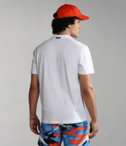 T-SHIRT A MANICA CORTA DA UOMO NAPAPIJRI S-MANTA BRIGHTWHITE 002 NP0A4H2C 002 -Attiva Moda Negozio 0074907 napapijri s manta ss brightwhite 002 002