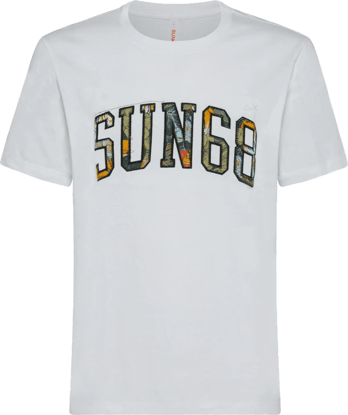 T-SHIRT A MANICA CORTA DA UOMO SUN68 FANCY APPLICATION T33114 01 1 T-SHIRT A MANICA CORTA DA UOMO SUN68 FANCY APPLICATION T33114 01