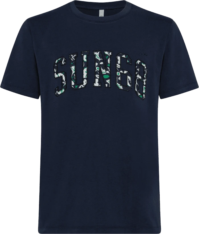 T-SHIRT A MANICA CORTA DA UOMO SUN68 FANCY APPLICATION T33114 07 1 T-SHIRT A MANICA CORTA DA UOMO SUN68 FANCY APPLICATION T33114 07