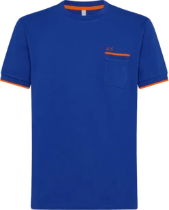 T-SHIRT A MANICA CORTA DA UOMO SUN68 SMALL STRIPES ON CUFFS T33121 58