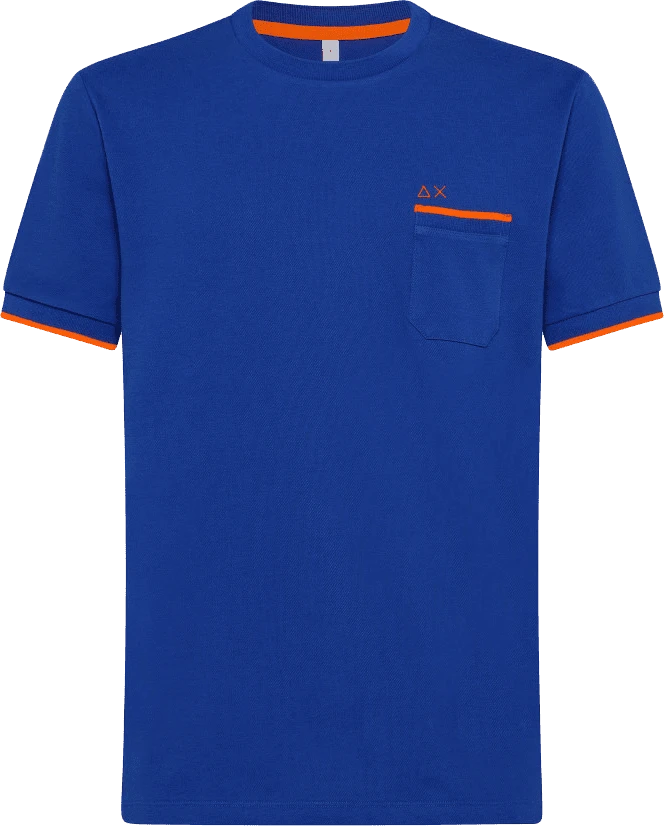 T-SHIRT A MANICA CORTA DA UOMO SUN68 SMALL STRIPES ON CUFFS T33121 58 1 T-SHIRT A MANICA CORTA DA UOMO SUN68 SMALL STRIPES ON CUFFS T33121 58