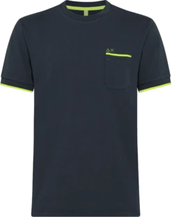 T-SHIRT A MANICA CORTA DA UOMO SUN68 SMALL STRIPES ON CUFFS T33121 99