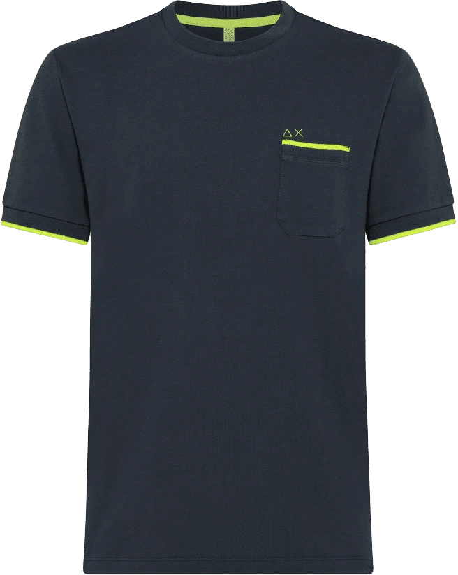 T-SHIRT A MANICA CORTA DA UOMO SUN68 SMALL STRIPES ON CUFFS T33121 99 1 T-SHIRT A MANICA CORTA DA UOMO SUN68 SMALL STRIPES ON CUFFS T33121 99