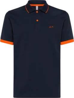 POLO A MANICA CORTA DA UOMO SUN68 SMALL STRIPES FLUO EL A33120 07