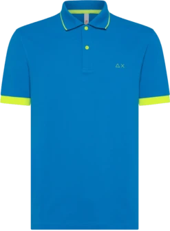 POLO A MANICA CORTA DA UOMO SUN68 SMALL STRIPES FLUO EL A33120 13