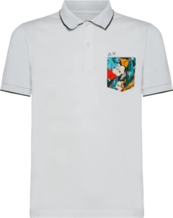 POLO A MANICA CORTA DA UOMO SUN68 PRINT POCKET EL A33127 01