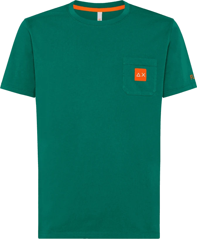 T-SHIRT A MANICA CORTA DA UOMO SUN68 POCKET LOGO FLUO T33107 27 1 T-SHIRT A MANICA CORTA DA UOMO SUN68 POCKET LOGO FLUO T33107 27